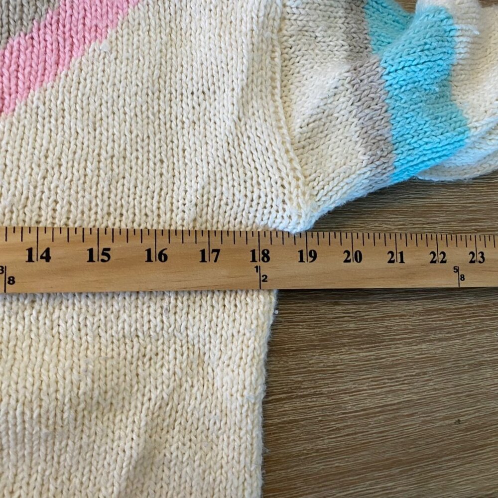 Vintage Mister Noah Sweater Multicolor Sz M Pastel Pearls Cottage Core 90's 80's - Picture 11 of 13